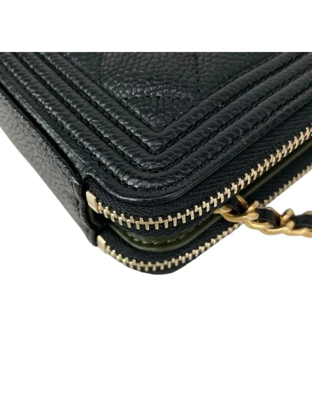 Chanel Wallet Boy Quilted Black Chain Matte Togo Shoulder Bag